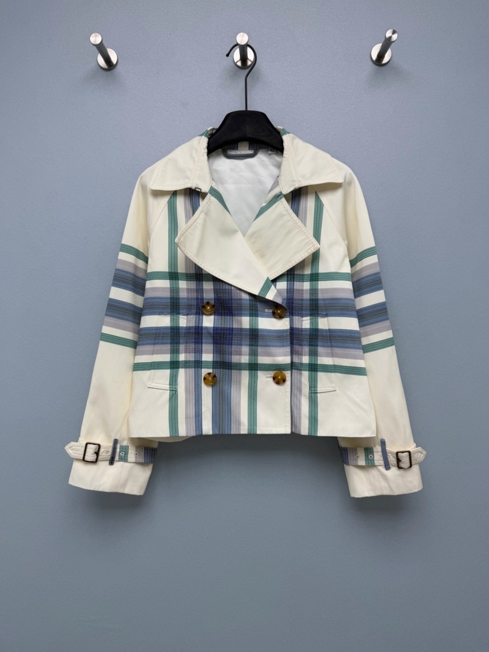 Burberry-Style Cropped Trench Coat